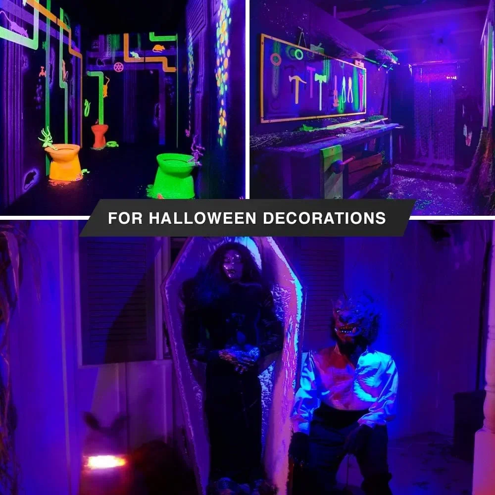 UV Black Light Led Bulbs E27 E26 85-265V 9W 395nm Ultraviolet Lamp Birthday Party Disco Bar Decoration Fluorescent Body Painting