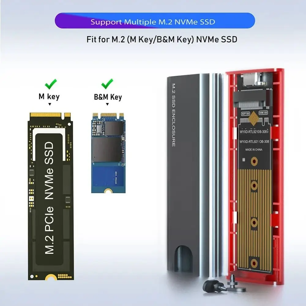USB C M.2 NVMe   ˷̴ ̽, 3.1 Gen 2 M2 SSD Ŭ HDD Ŭ,   M2 NVMe SSD ̽ SSD ϵ ũ