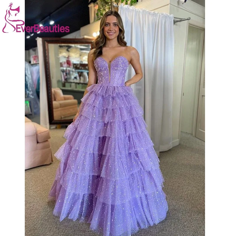 

Prom Dress Long Evening Gown Ball Gown Vestidos De Gala Mujer Glittery Tulle Sequin Sweetheart Formal Party Dress for Women 2024