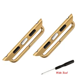 Premium Steel Watch Band Adapters (Set of 2) for Seamless Strap Connection (Gold)