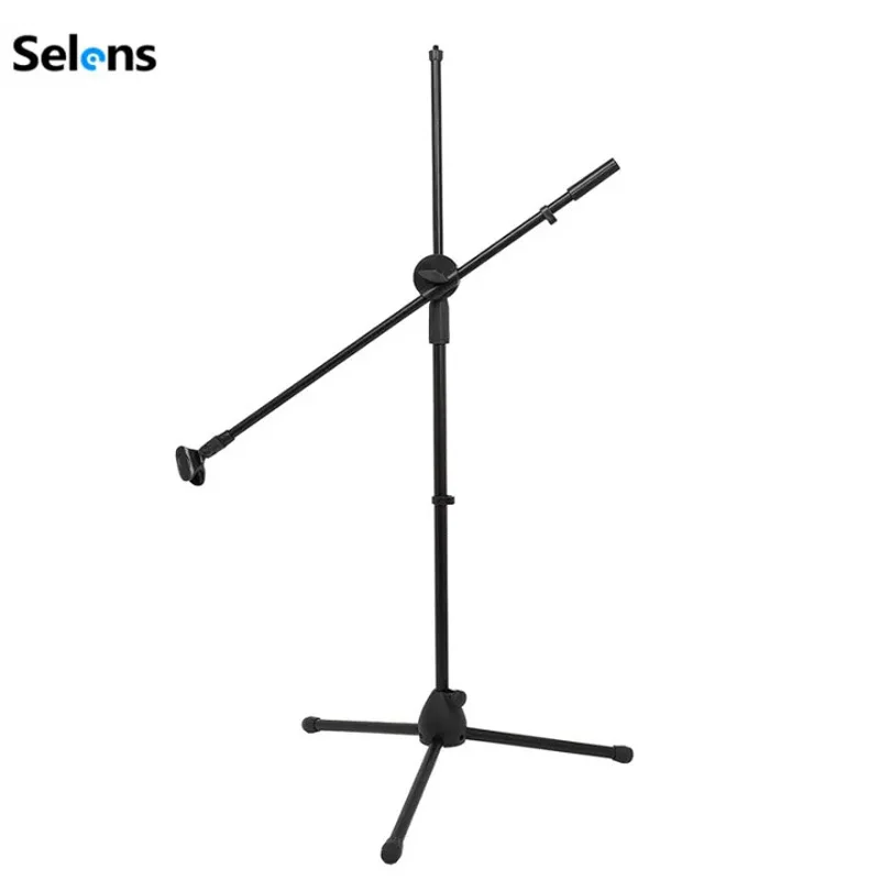 Selens Swing Boom Microphone Tripod Stand Adjustable Microphone Clip Holder Detachable Stage Microphone Stand Photography Props images - 6