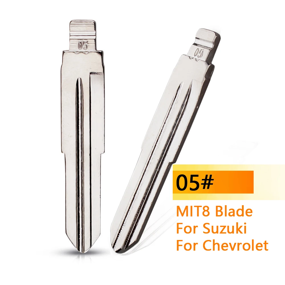 

10pcs #05 MIT8 Replacement Metal Blank Uncut Flip KD Remote Key Blade for Suzuki Wagon R for Chevrolet Spark Key Car-styling