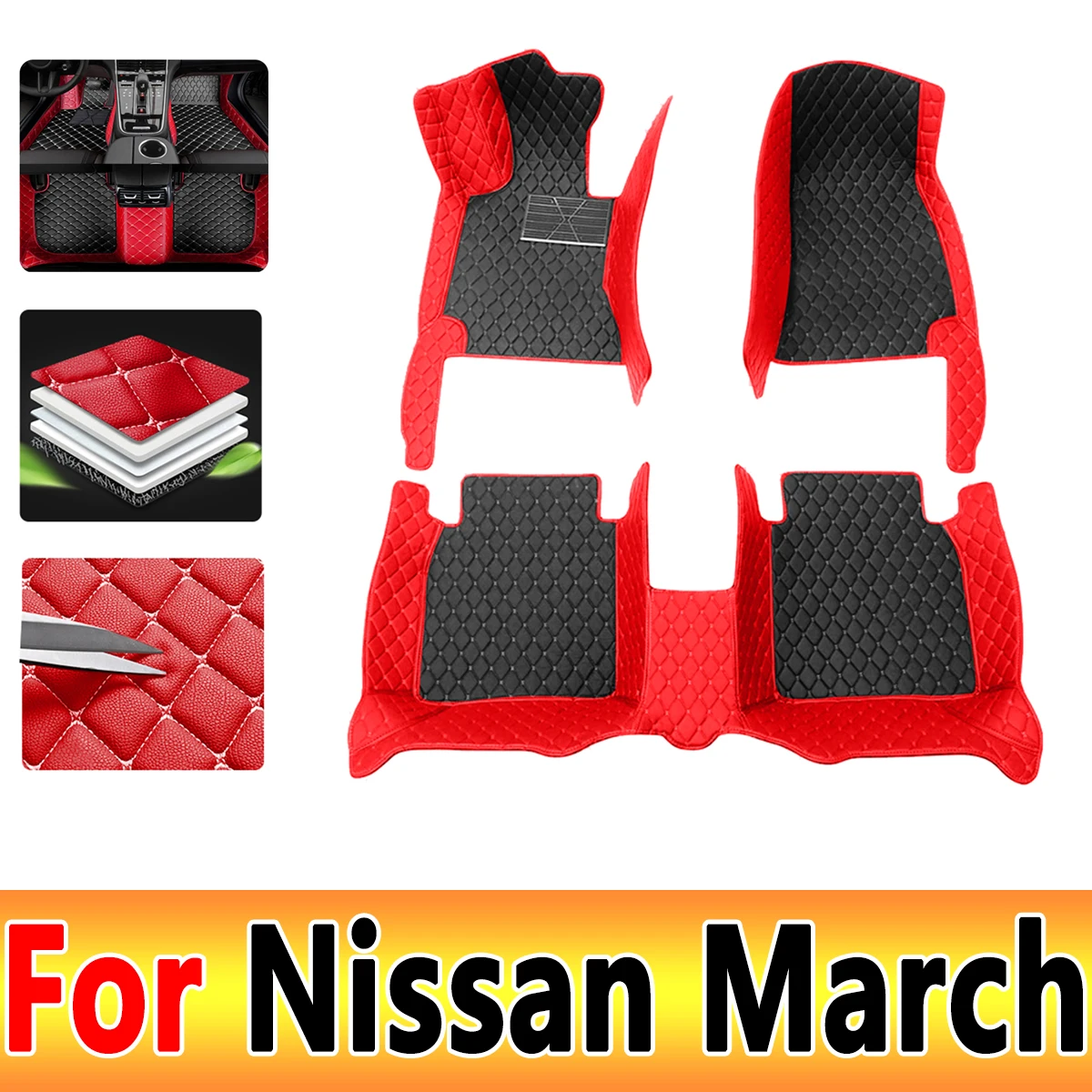 

Автомобильные коврики LHD для Nissan March 2019 2018 2017 2016 2015 2014 2013 2012 2011 2010, автомобильные аксессуары, водонепроницаемые декоративные коврики