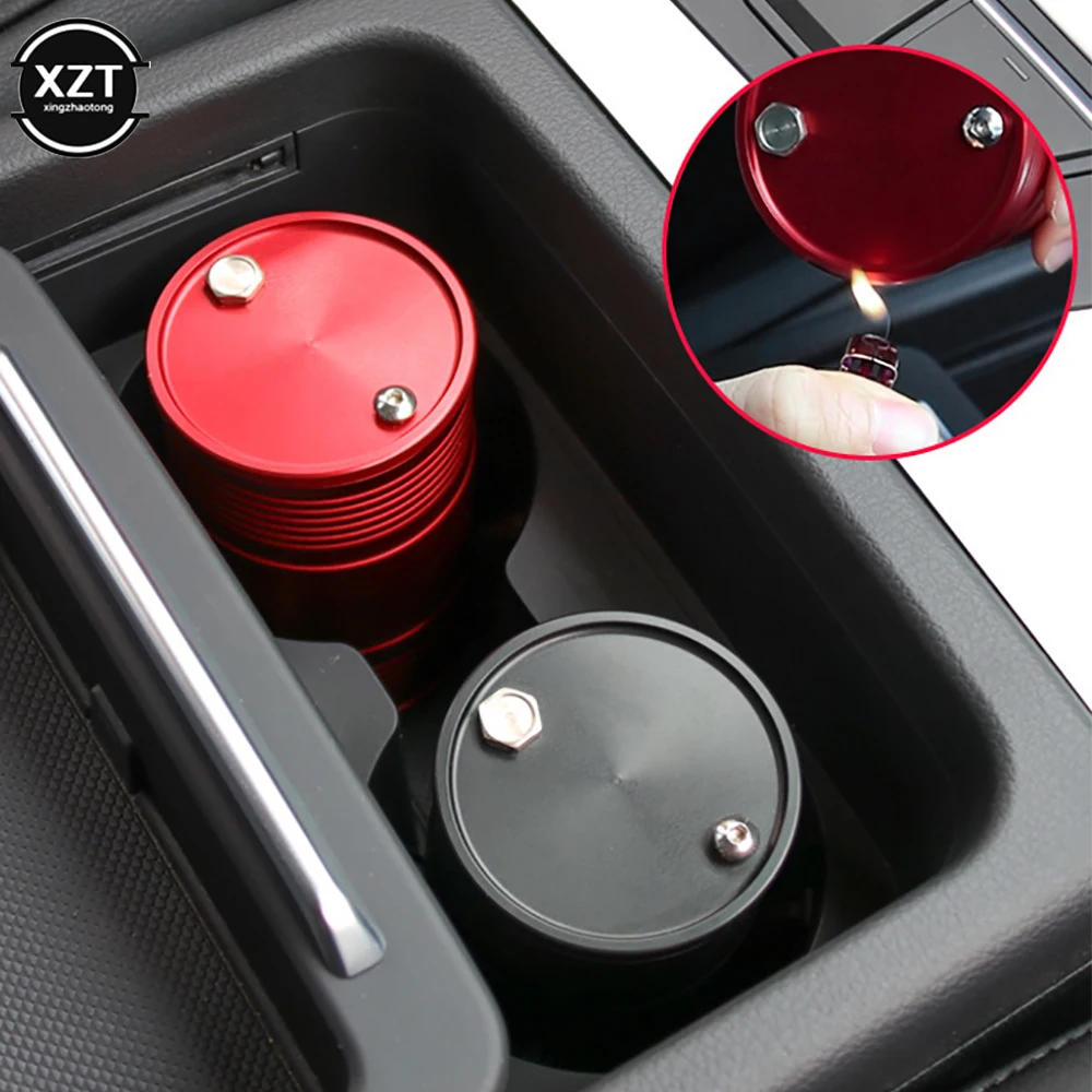 

Aluminum Alloy Temperature Car Ashtray Portable Car Ashtray Home Office Smokeless Ashtray Cigarette Cylinder Ashtray Hot Selling