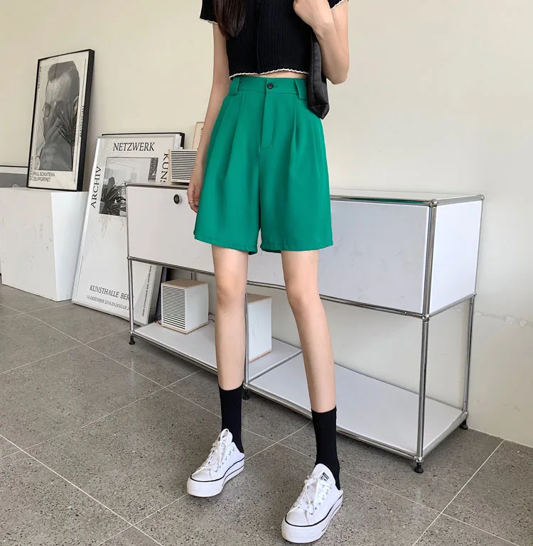 old navy shorts PLAMTEE S-L Women Shorts Korean Stylish Solid Hot Sale Casual Minimalist Fashion All Match Loose OL Chic Summer Wide Leg Shorts maternity shorts