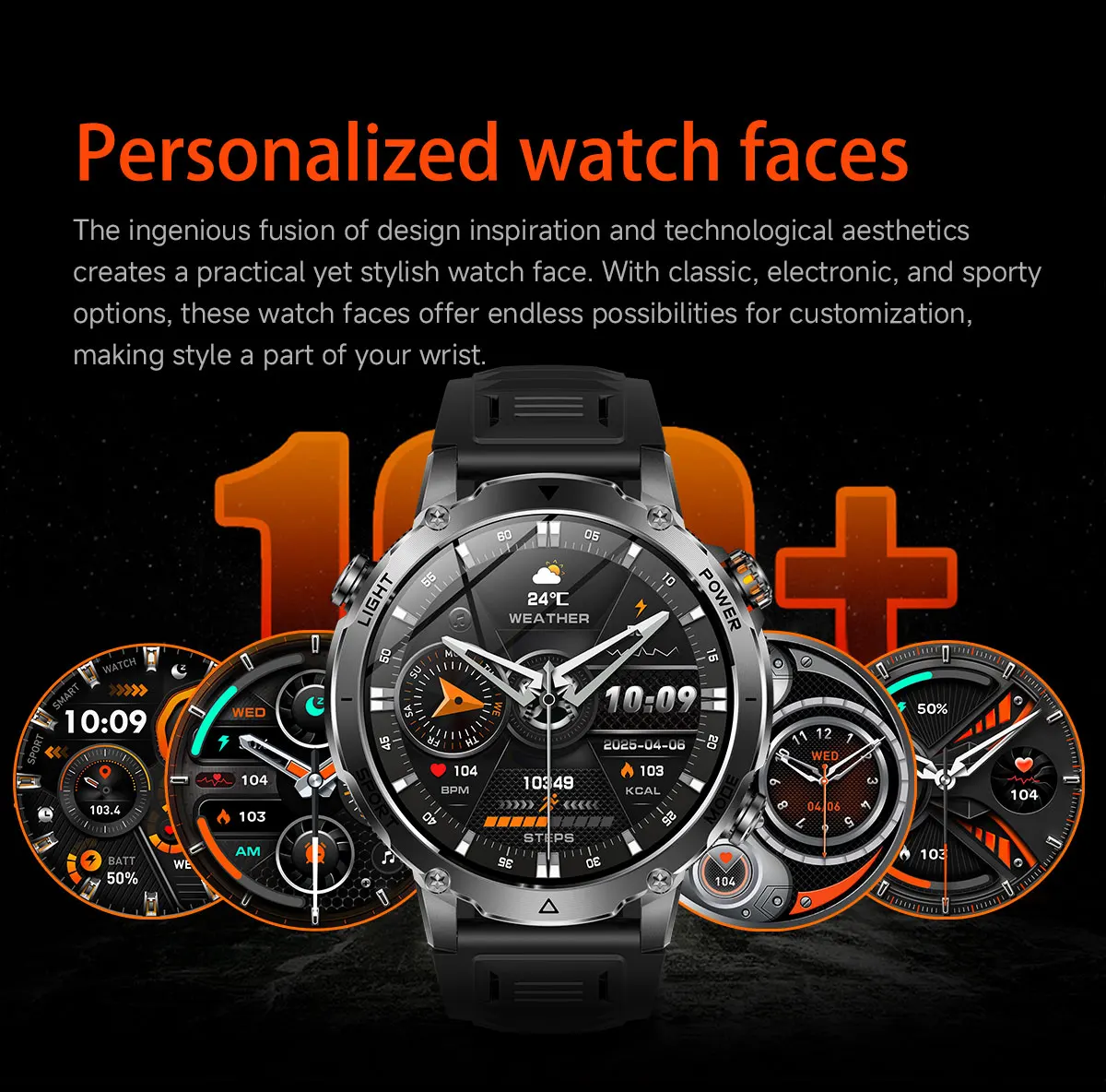 Military Smart Watch For Men Gps Waterproof With Strong Flashlight_voghion.com