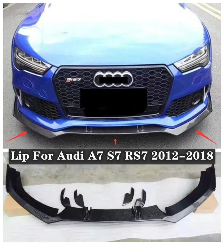 

Fits For Audi A7 S7 RS7 2012 2013 2014 2015 2016 2017 2018 High Quality Carbon Fiber Bumper Front Lip Splitter Protector