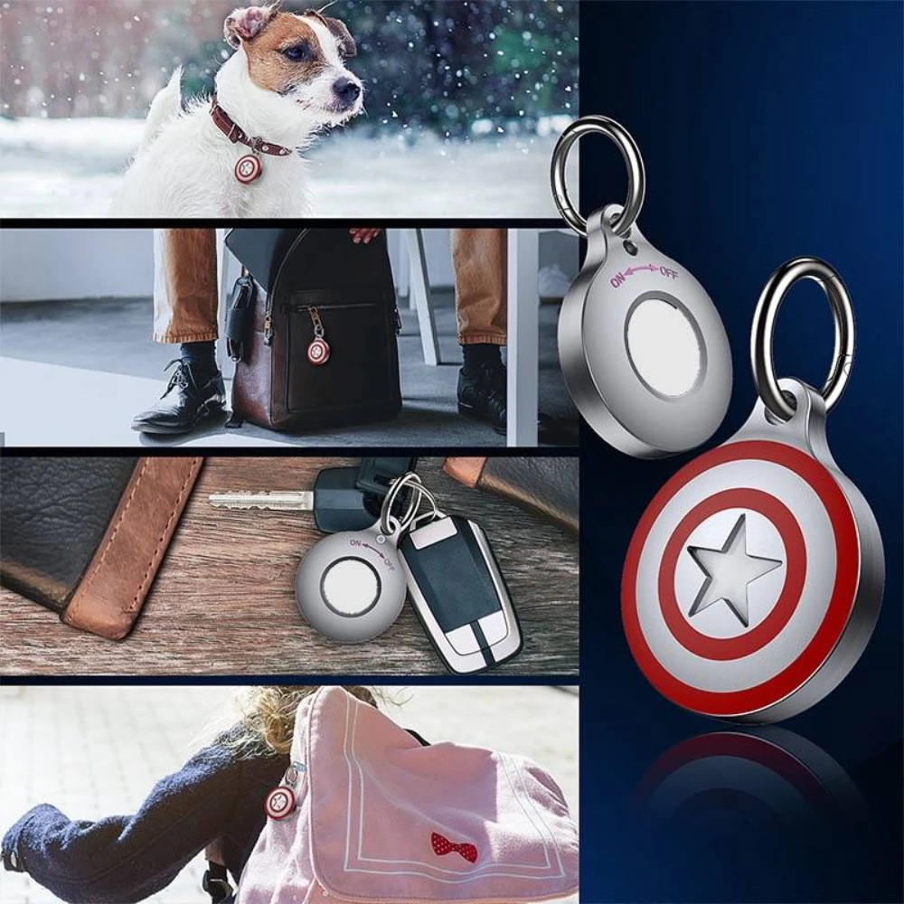 Airtag Case IPX8 Waterproof Keychain Aluminum Metal Protector for Apple Air tag Wallet Luggage Cat Dog Pets