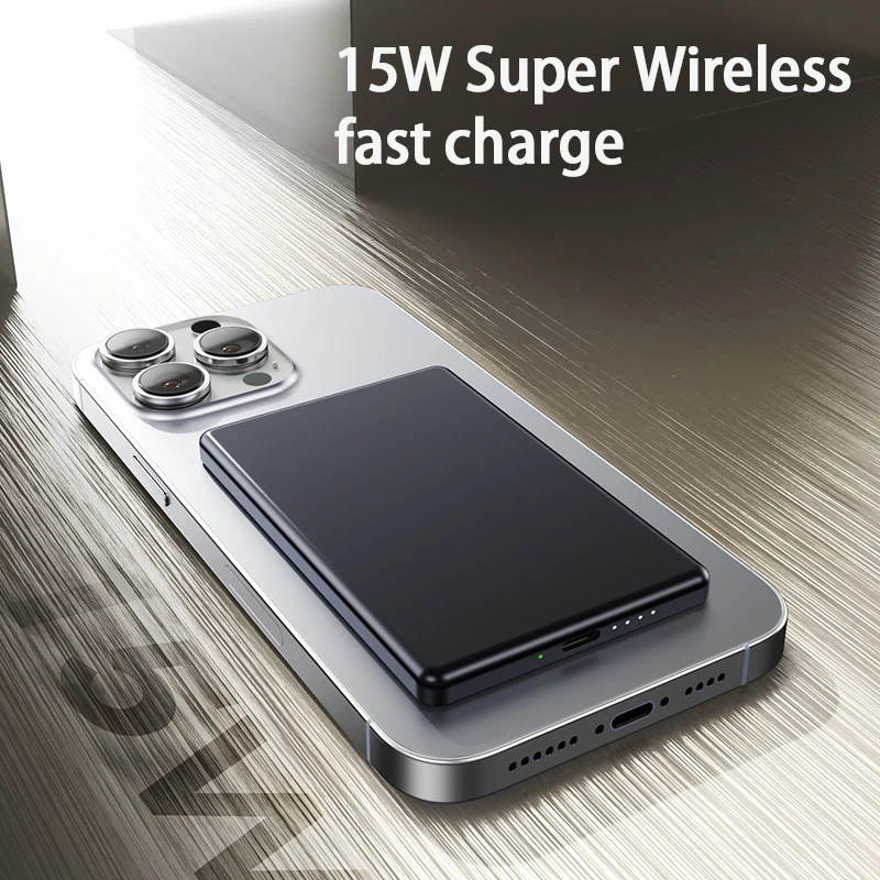 5000mAh Magnetic Power Bank Slim Wireless Powerbank Portable External Battery for Magsafe for iPhone 16 15 Samsung/Xiaomi 3