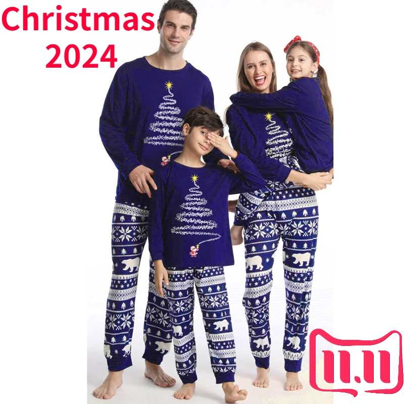 

2023 Family Matching Outfits Red Christmas Pajamas Sets Father Mother Daughter and Son Pyjamas Aldult Kids Xmas Family Clothing