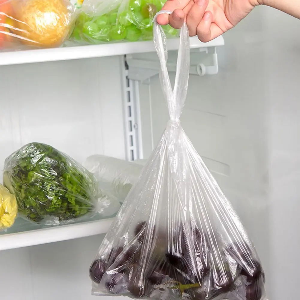 Bags Transparent Supermarket Shopping Food Packaging With Handle LC