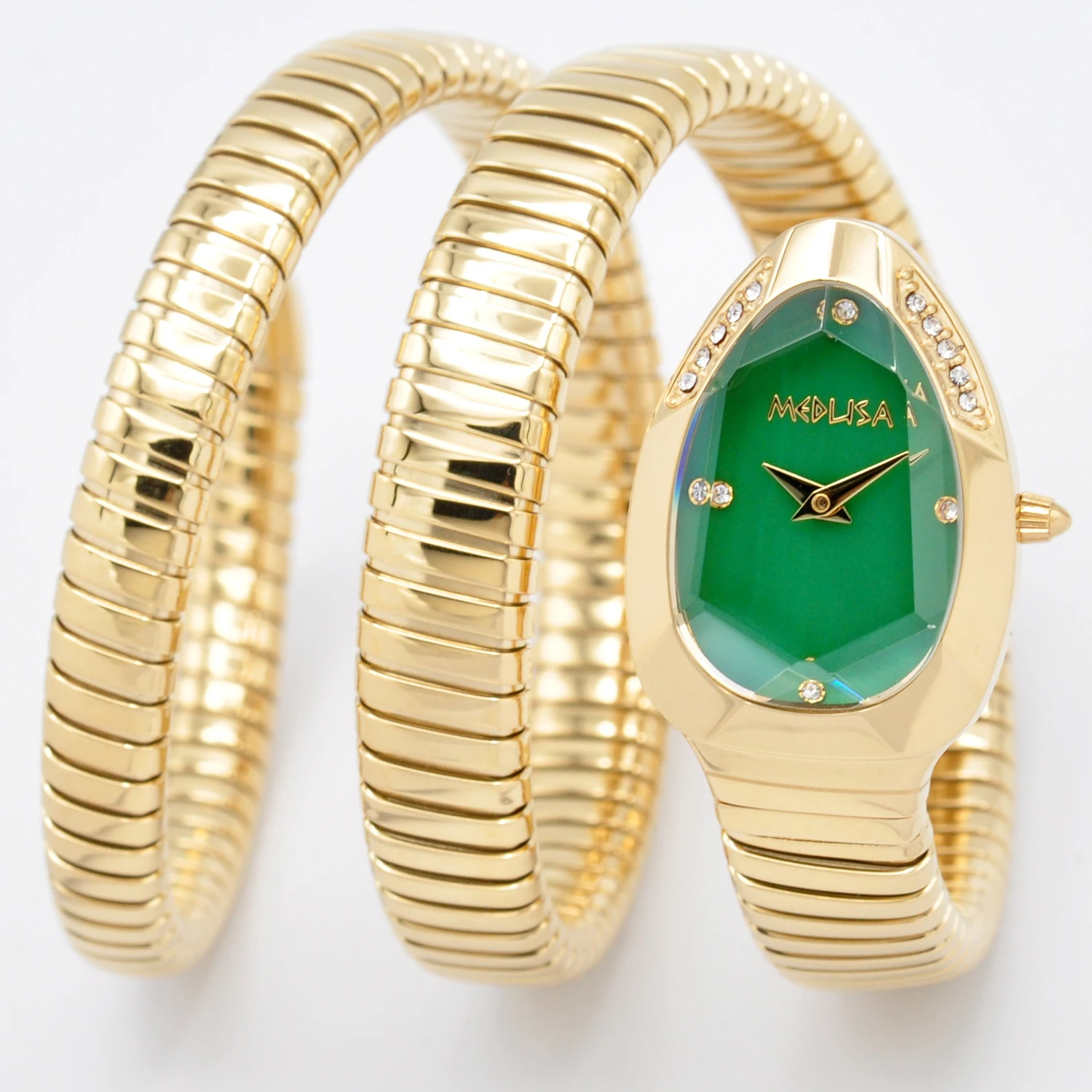 2026 high quality gold diamond set snake shaped dress watch bangle style fashionable unique brand same style women's wristwatch 2026 High Quality Gold Diamond Set Snake Shaped Dress Watch Bangle Style Fashionable Unique Brand Same Style Women's Wristwatch 6