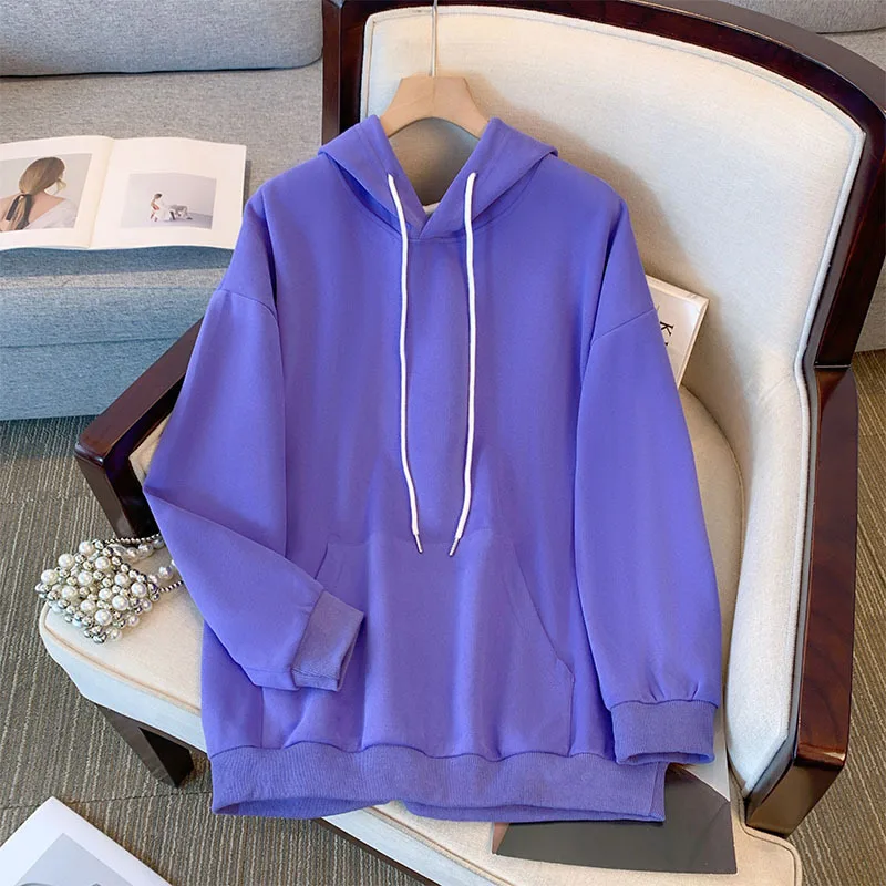 Plus Size Women\'s Bust 160 Autumn Winter Hooded Nine Color Sweatshirt Loose Long Sleeve Top Lare Size 6XL 7XL 8XL 9XL 150Kg