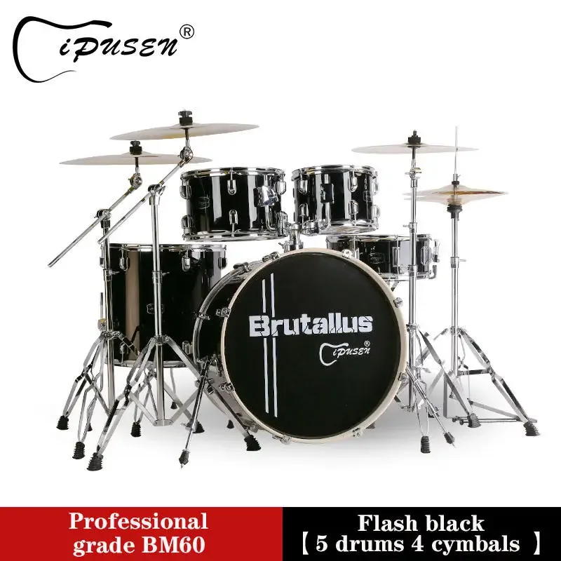 Donner Drum Set 5 Drums 4/3 Cymbals Jazz Drums 6-Ply Maple + 4-Ply Poplar Adult & Child Drum Kit Includes Cymbal Stands