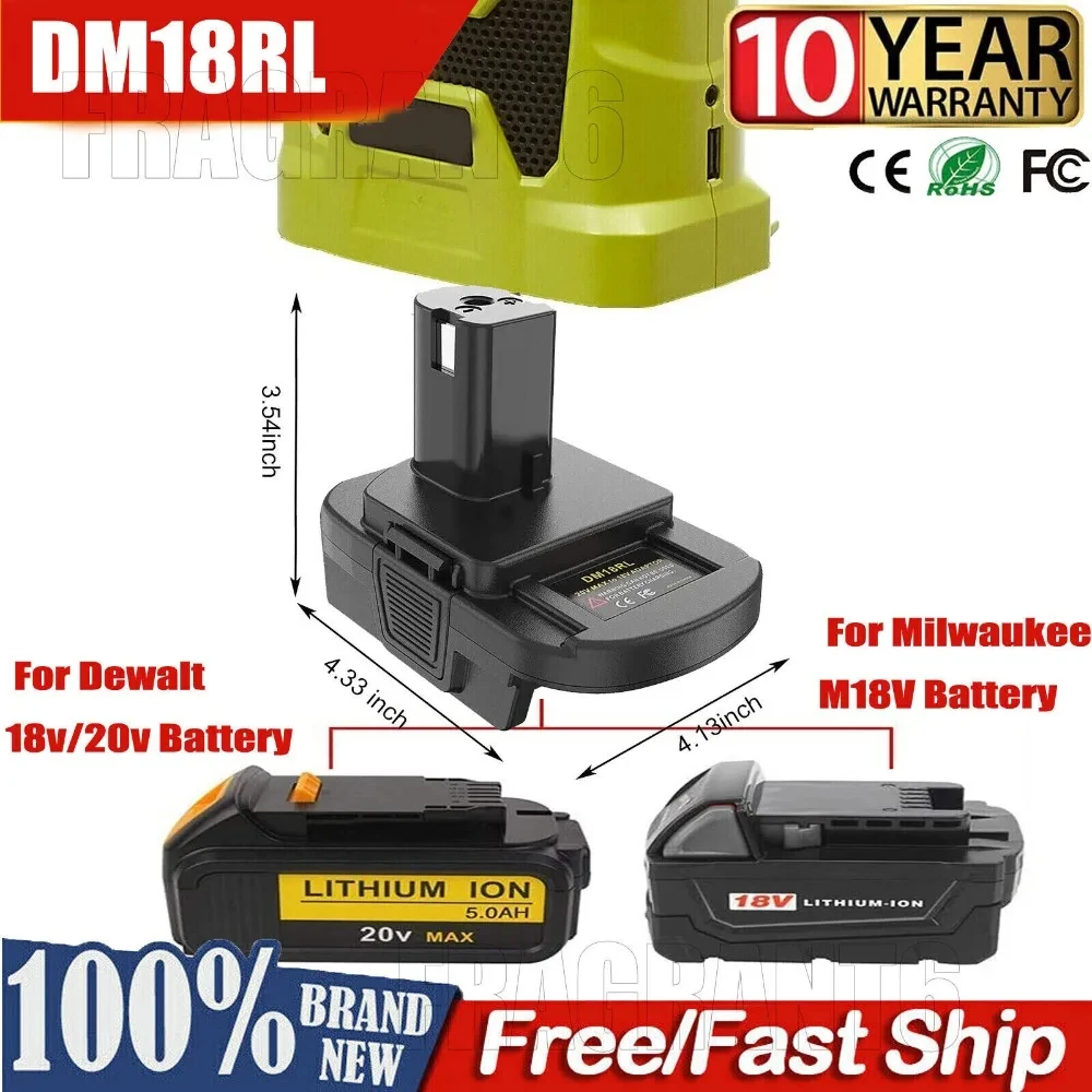 

Battery Adapter for Dewalt 20V for Milwaukee 18V Li-ion Battery Convert to for Ryobi 18V Lithium-ion Battery Power tool Drill
