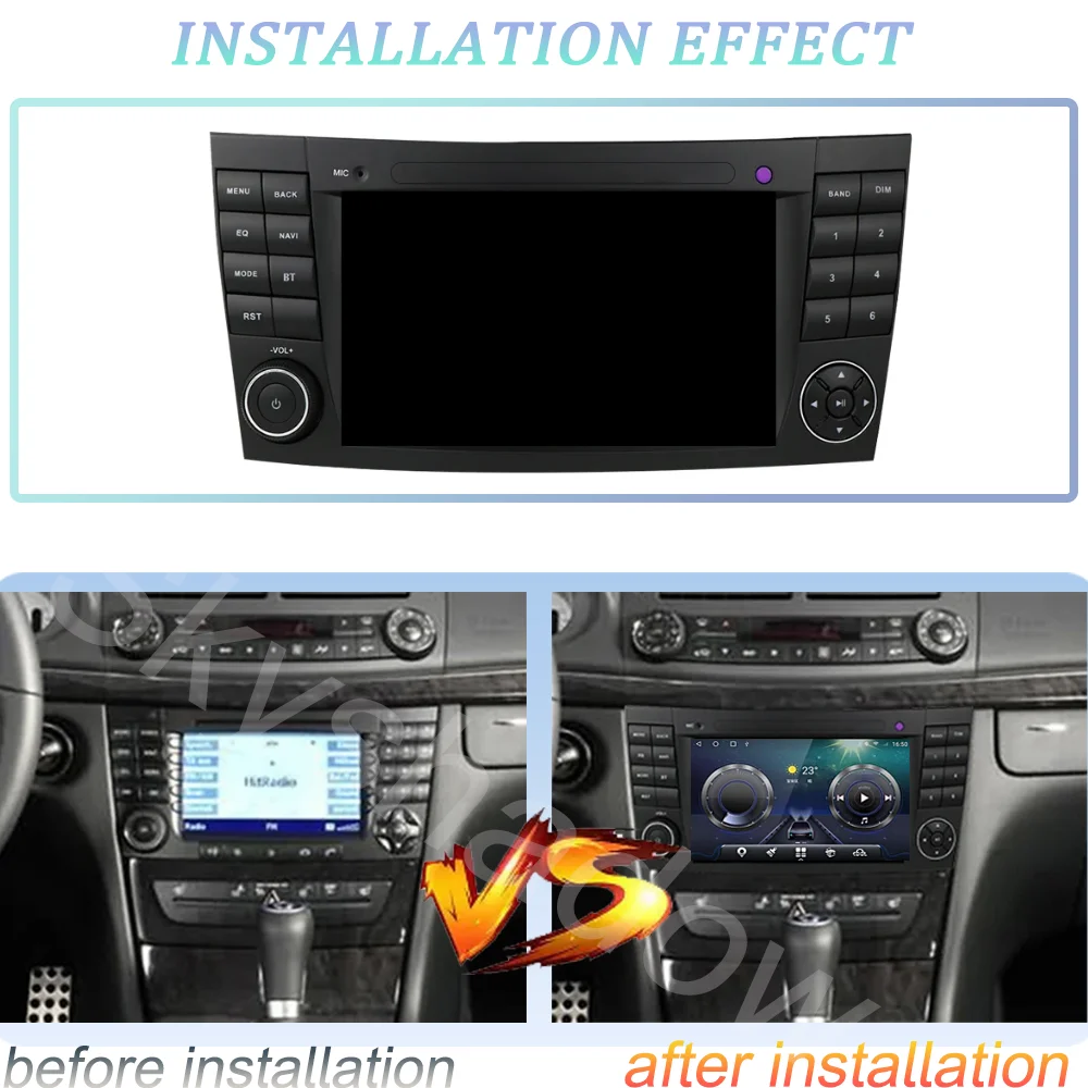 Apple Carplay For Mercedes W211 W219 W209 Radio Android Auto Reverse Display