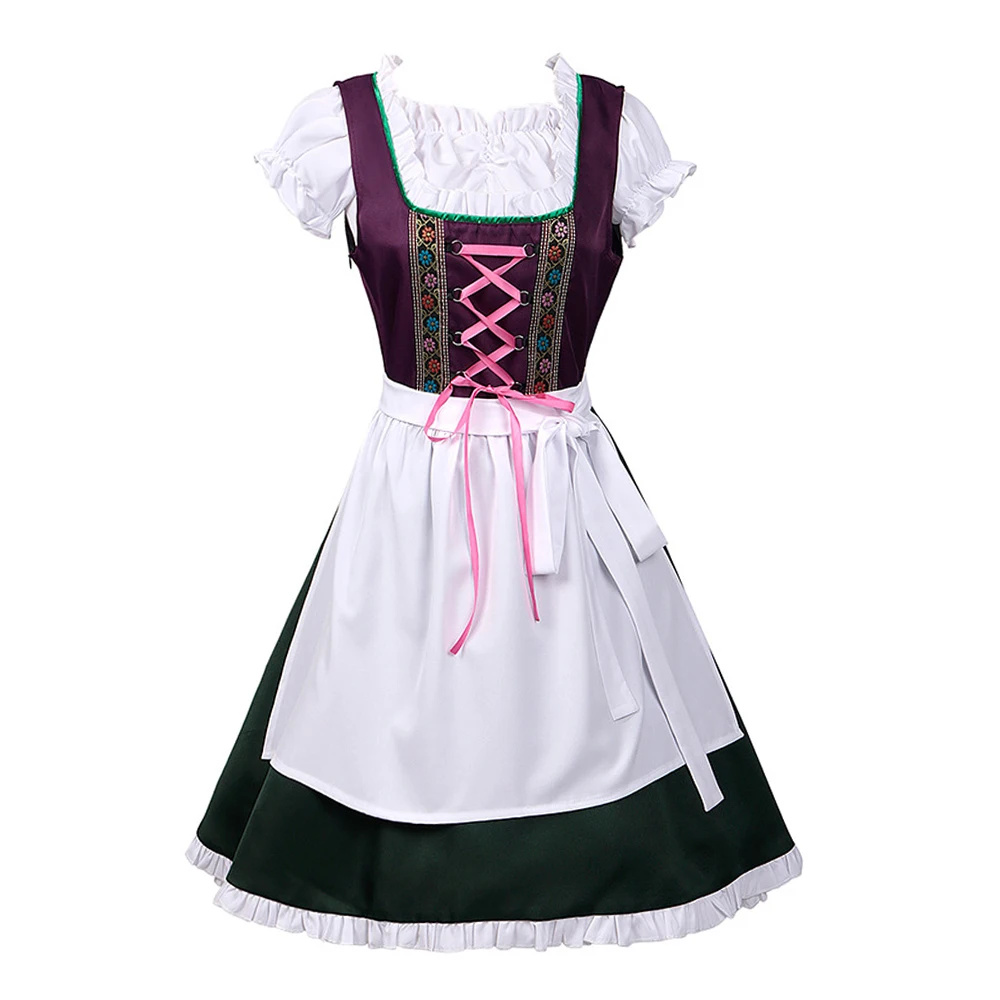 

Women's Oktoberfest Dress Bavarian National Plaid Clubwear Cosplay Carnival Halloween Costume Fancy Party Performance Dresses