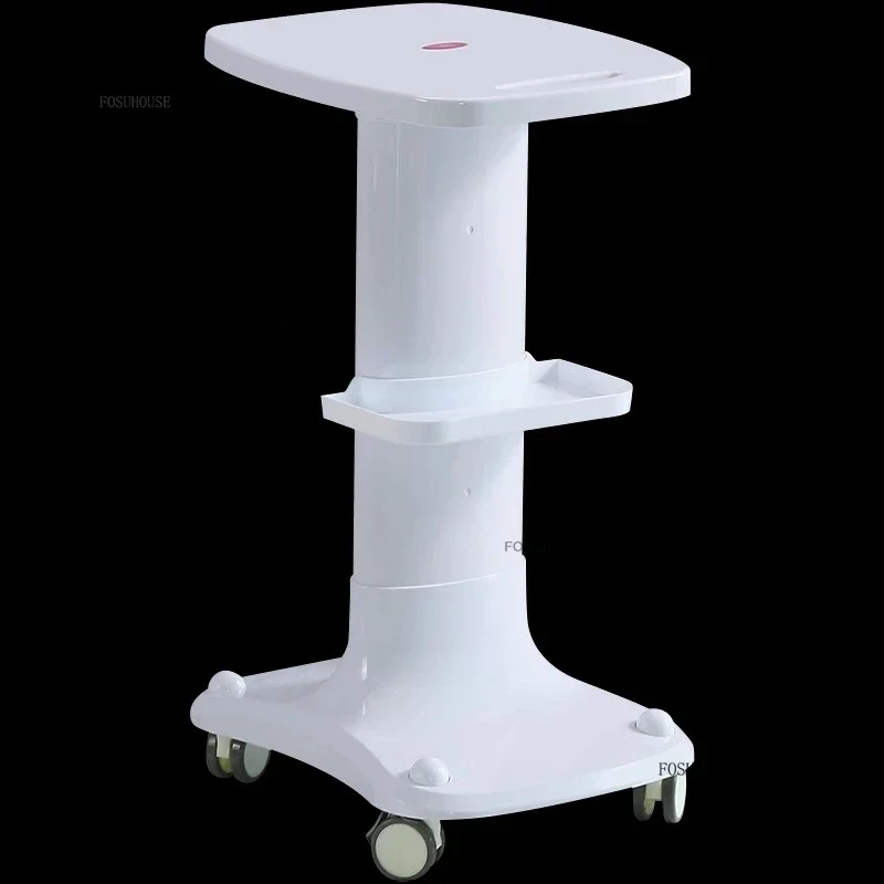 European Plastic Salon Trolleys with Wheels Auxiliary Tool Cart Designer Salon Furniture Beauty Instrument Equipment Shelf