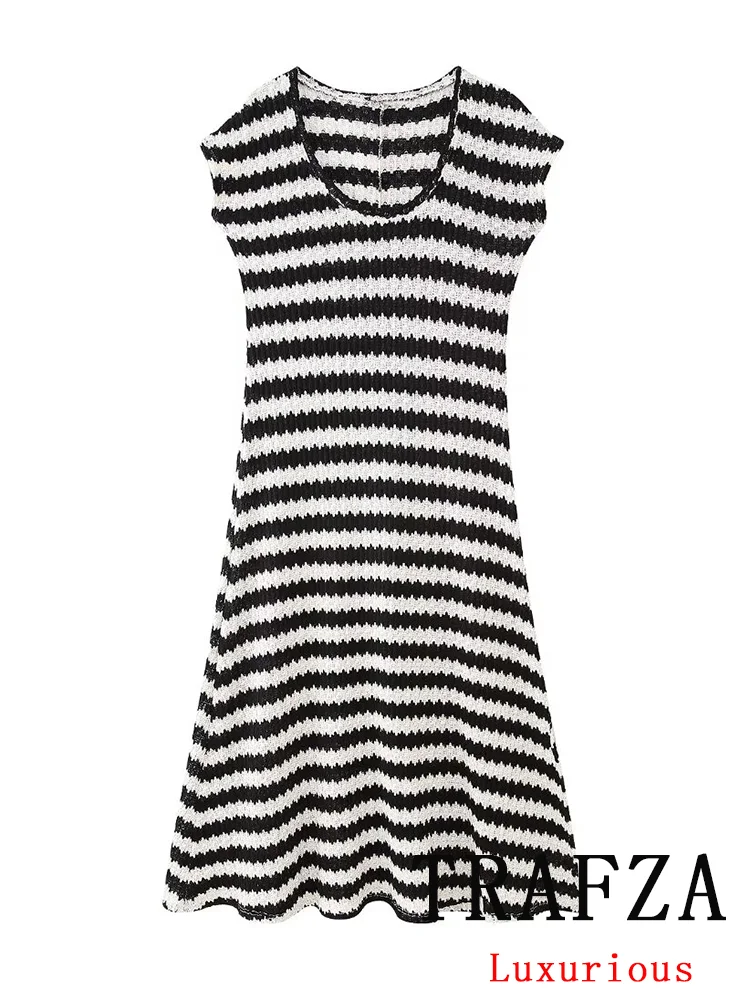 

Женское винтажное платье с принтом TRAFZA, повседневное прямое платье без рукавов и бретелек с разрезом спереди, весна-лето 2024
