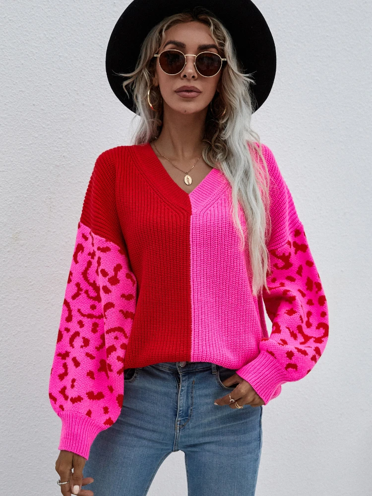 FashionTops2022WomenAutumnWinterNewLooseVNeckWomensKnitted