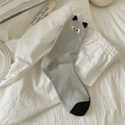 Whimsical Women's Fashionable Striped Cotton Socks - Playful Cartoon Design - One Size (1)