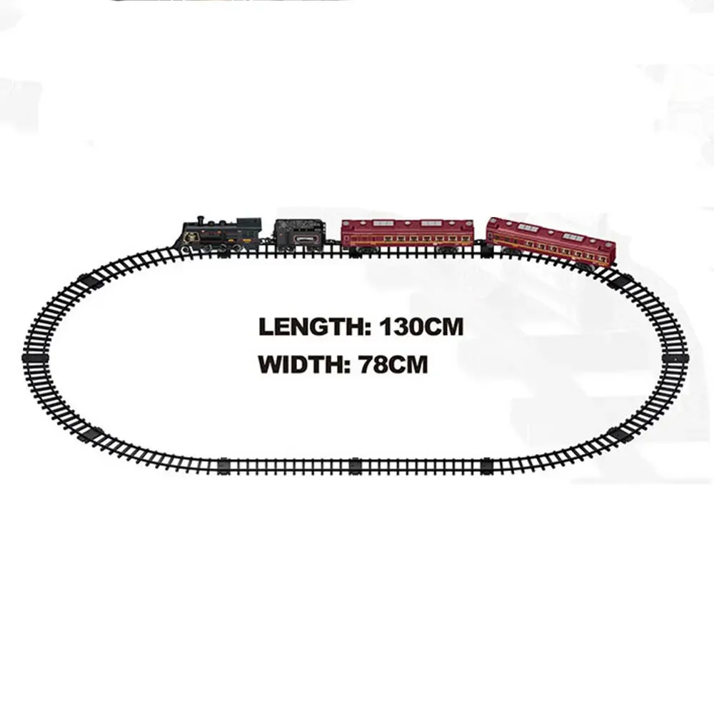 Simulation model electric train railway toys classical freight water steam locomotive playset with smoke boy toy