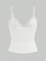 Sexy Contrast Lace Bow Front Crop Cami Top Women 2025 Summer Grunge Punk Y2K Clothes Ruched Skinny Backless Tee Shirt - Image 4