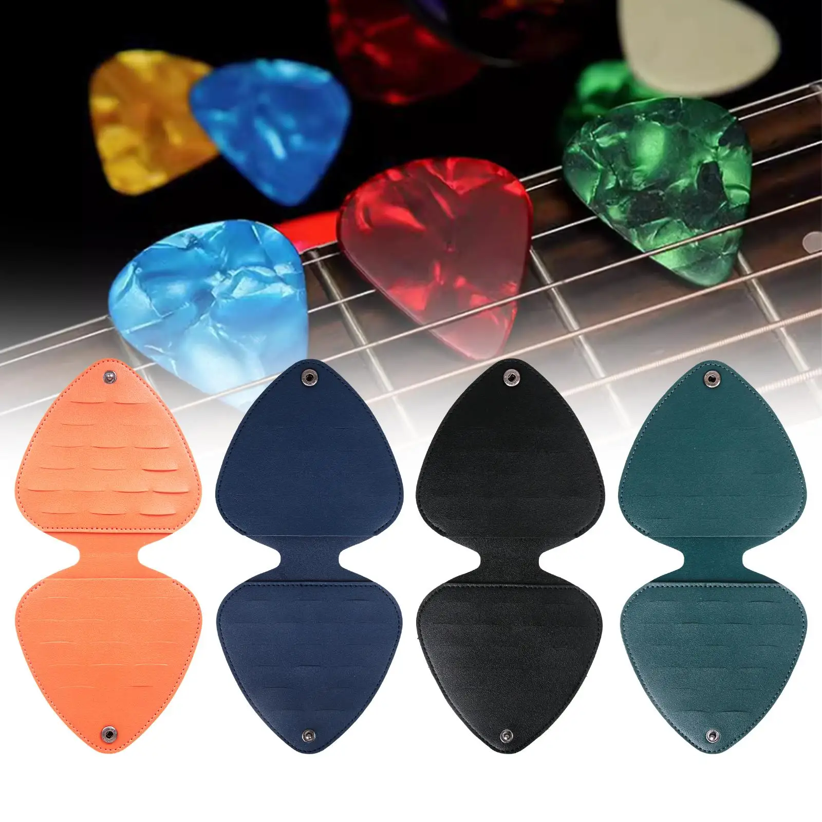 PU Leather Plectrum Bag, Guitar Picks Holder, Case for Kids, Friends,