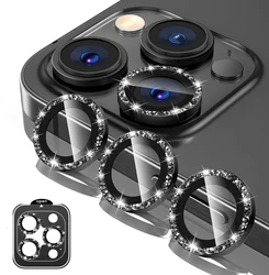 Premium Camera Lens Protector Cover - Enhanced Phone Protection Accessory - iPhone 14 Pro Max (Glitter Black)