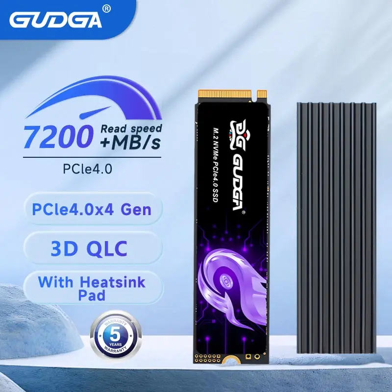 ‌GUDGA M.2 NVMe SSD 1TB/2TB/4TB PCIe4.0 7200MB/s  PS5 Compatible | for Gaming PC/Laptop/Desktop Upgrade