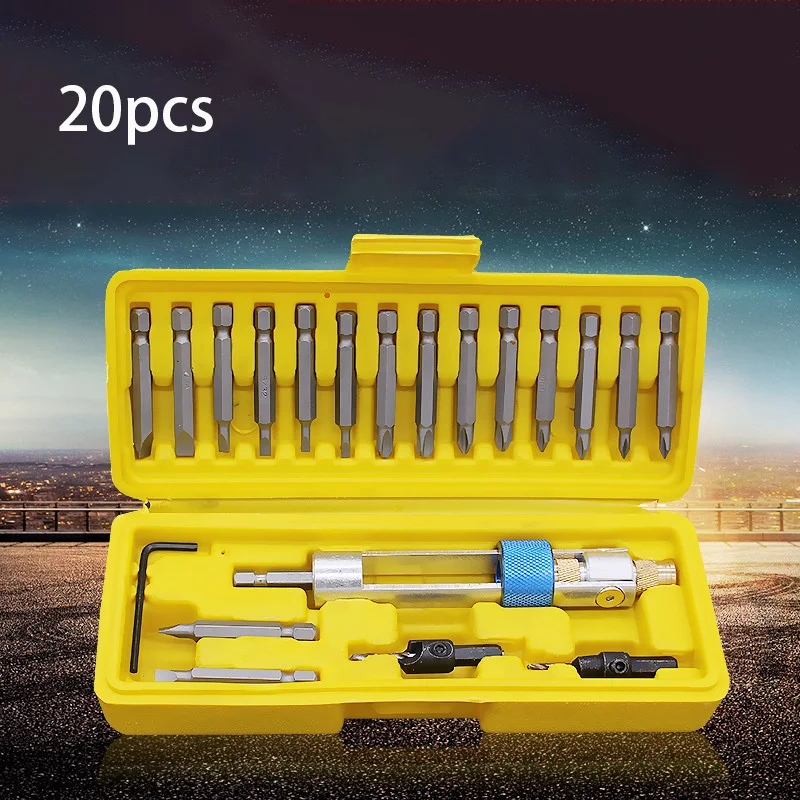 

20pcs HSS Countersink Drill Bit Set Multifunctional Screwdriver Converter Inner Hexagon Converter Impact Drill Head Adapter Tool
