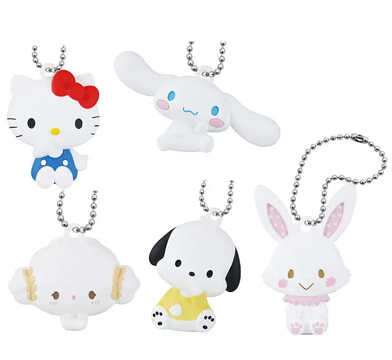 

Japan Sanrio Squashed Shape Action Figure Table Ornaments Pochacco Cinnamoroll Pendants Gashapon Capsule Toy Figurine