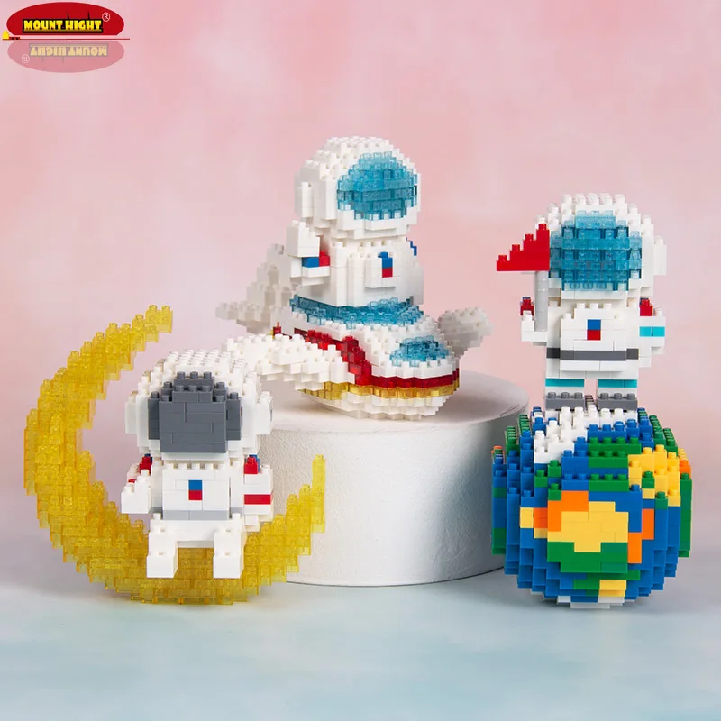 

Small Building Blocks Space Station Moon Rocket Satellite Astronaut Figure Bricks Montessori Constructor Toys for Children Gifts
