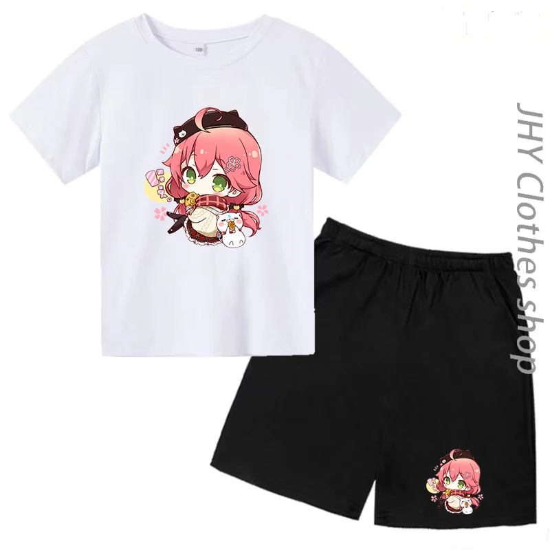 

T-shirt 2 Piece Set Anya Forger Cartoon Spy X Family Kids 3-14 Years Girl Boys Baby Birthday Gift Kawaii Top Shorts Stylish Suit