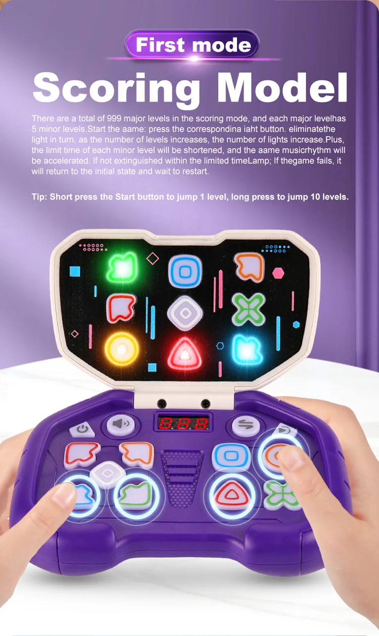 Máquina de juego de rompecabezas de música electrónica, juguetes de empuje rápido con botón pulsador, rompecabezas para niños, juegos de mesa de nivel de música de descompresión