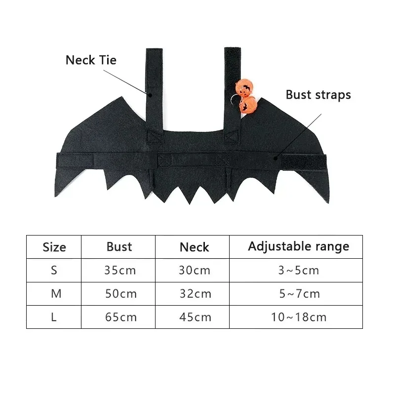 Pet Bat Wings Costume with Adjustable Straps for Cats and Dogs