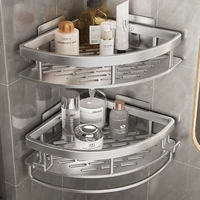 No Drill Walls for installation Aluminum Bathroom Shelf Shelves Shampoo Rack Storage Holder Kitchen Organizer Rack Accessories