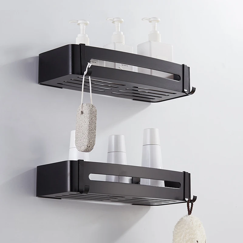 Bathroom Shelf Organizer Shower Storage Rack Black Corner Shelves Wall Mounted Aluminum Toilet Shampoo Holder No Drill storage rack,bathroom shelf,shower shelf,bathroom storage shelf,shower rack,bathroom corner shelf,shampoo rack