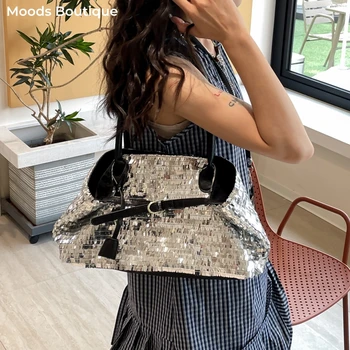 borse luxury firmate borsa tracolla donna Borse tote da sera con tracolla sotto le ascelle con paillettes per le donne Borse shopper di grande capacità lucide Borse di design di lusso per feste in discoteca