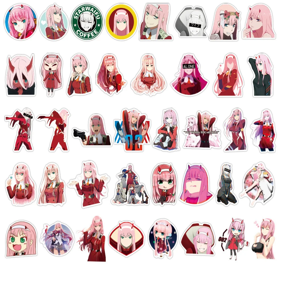 10/30/50PCS Riman Darling In The Franxx Graffiti Waterproof Sticker Cartoon Character Zero Two Skateboard Helmet GuitarWholesale