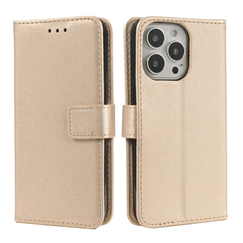 Til iPhone 16 6 7 8 X XS XR 11 12 13 14 15 Plus Mini Pro Max Ensfarget Lommebok-deksel Til iPhone SE 2020 Magnetisk Flip Lærdeksel_voghion.com