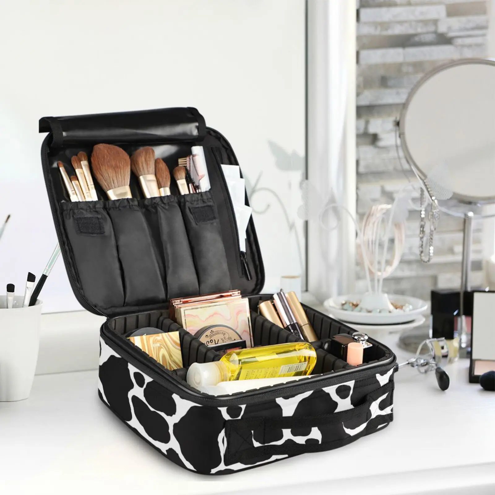 Brand Cosmetic Bag Travel Women High Quality Leopard Print Professional Makeup Organizer Bag Female Large Capacity Storage Case
