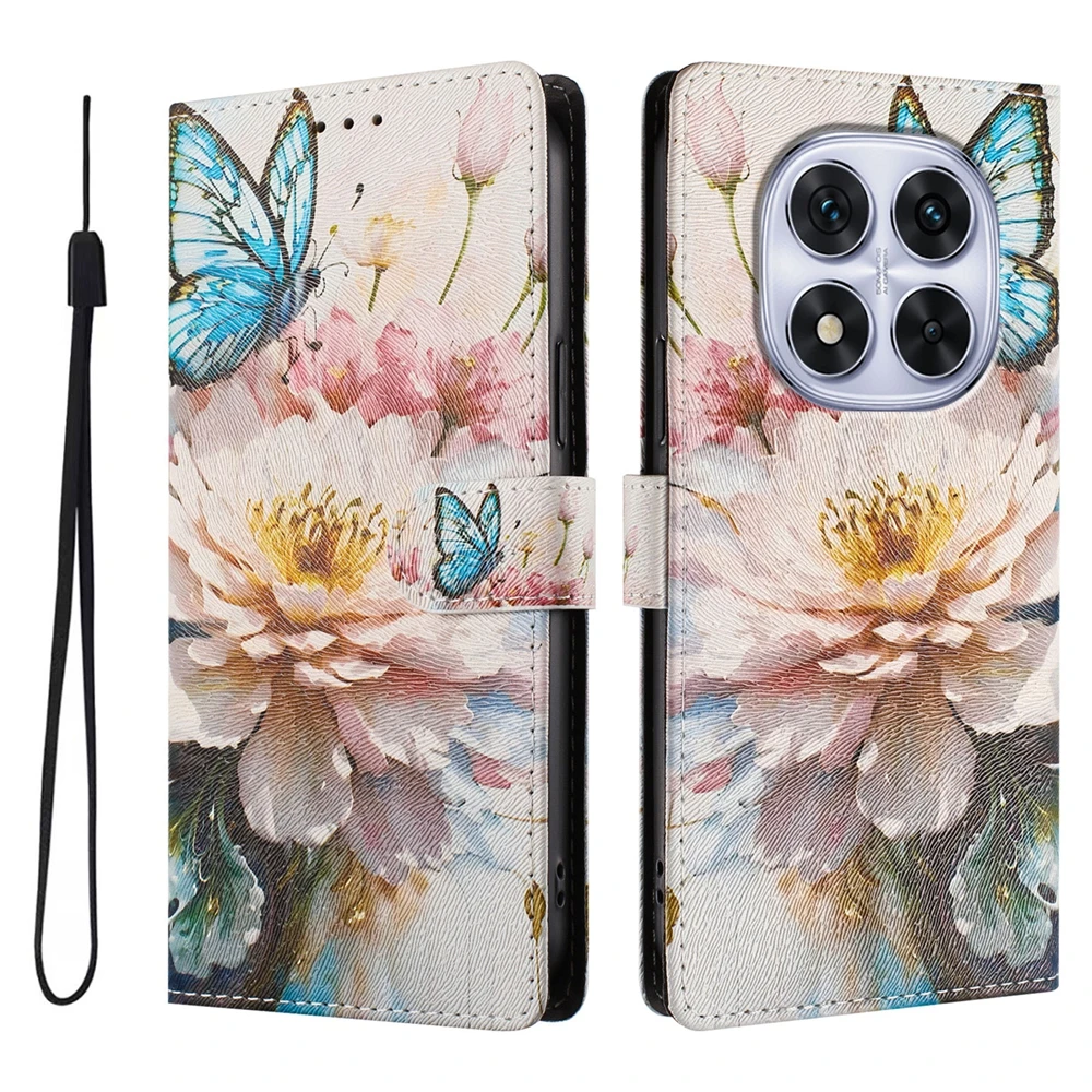 Butterfly Printed Cartoon Leather Wallet Flip Case - Stylish Phone Book Cover