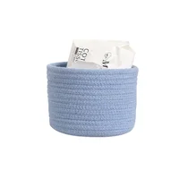 Handmade Woven Cotton Rope Woven Storage Basket Desktop Organizer Sundries Toys Comestics Keys Snacks Box Sundries Organizer 6