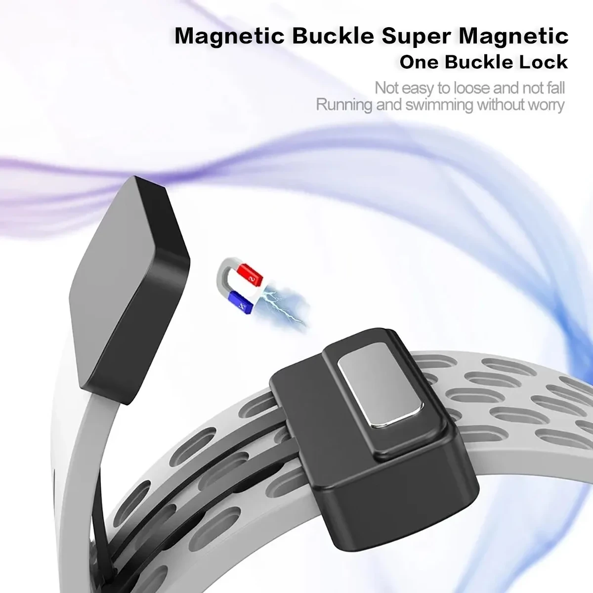 Magnetic Silicone Strap - Soft & Breathable, Available in 20mm/22mm Sizes