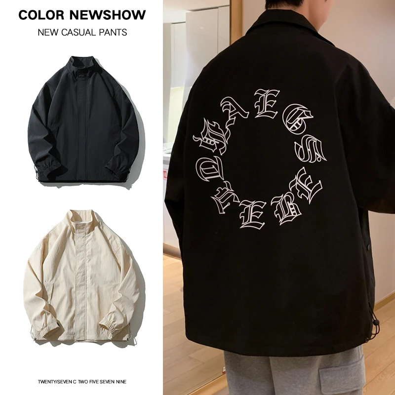 

Vintage Oversized Jacket Men Street Trend Windbreaker 2022 New Spring Autumn Unisex Hip Hop Coat Casual Varsity Light Jacket