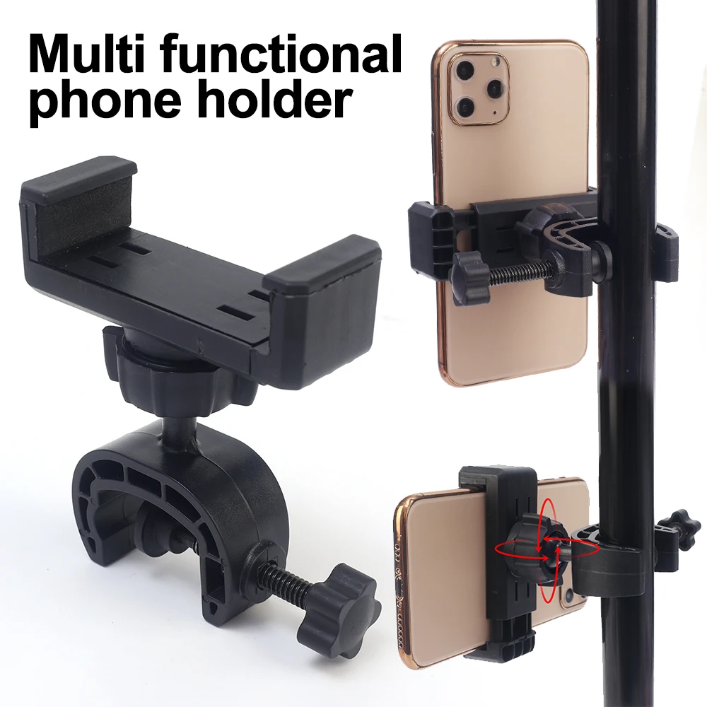 Live Multi-function Tripod Phone Bracket Universal Clip-on CellPhone Holder Webcast Fixed Clip Accessories for iPhone Samsung