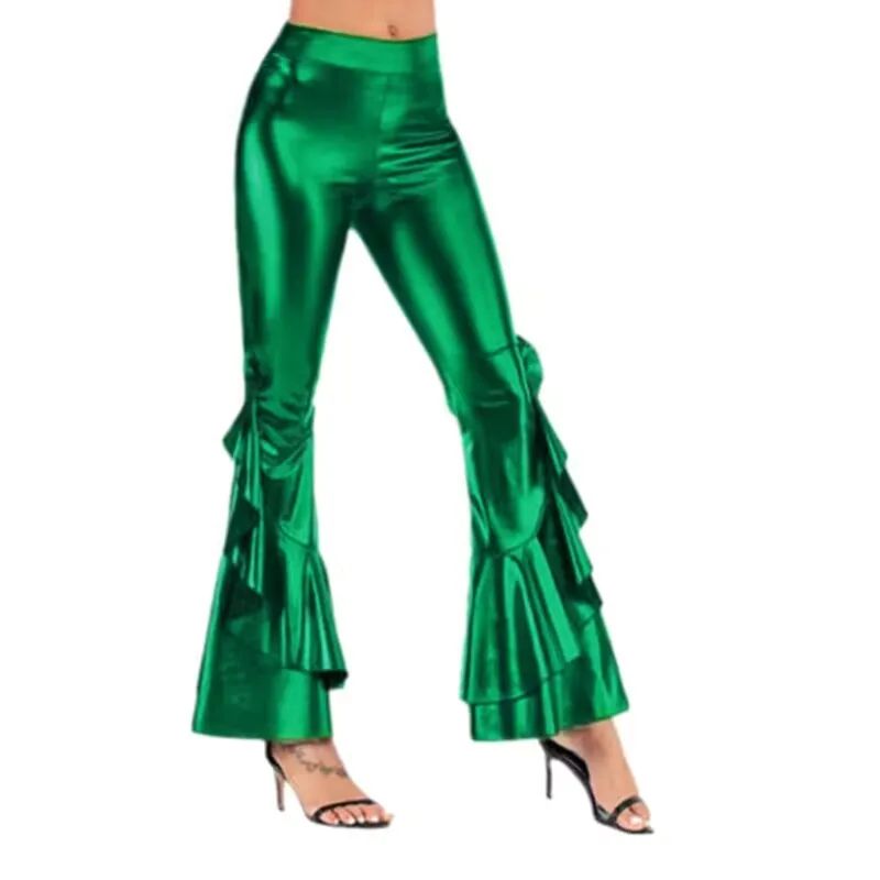 Metallic leggings dames zilveren pailletten leggings rood glitter
