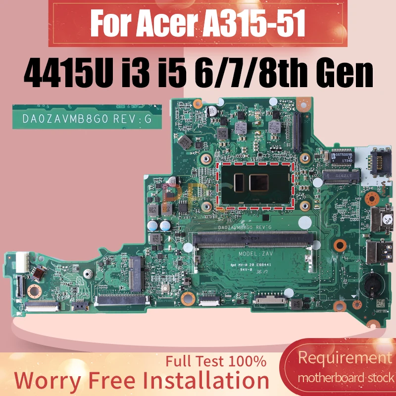Placa-mãe do Portátil para Acer Da0zavmb8g0 A31551 4415u i3 i5 8ª Geração Nbghp1100h Nbghp11002 Placa-mãe do Portátil - Imagem 4