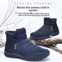 Men's Winter Thickened Fleece Lined Cotton Shoes Warm Stepless Shoes Dad Shoes Beijing Style Canvas Shoes Non Slip Casual Shoes